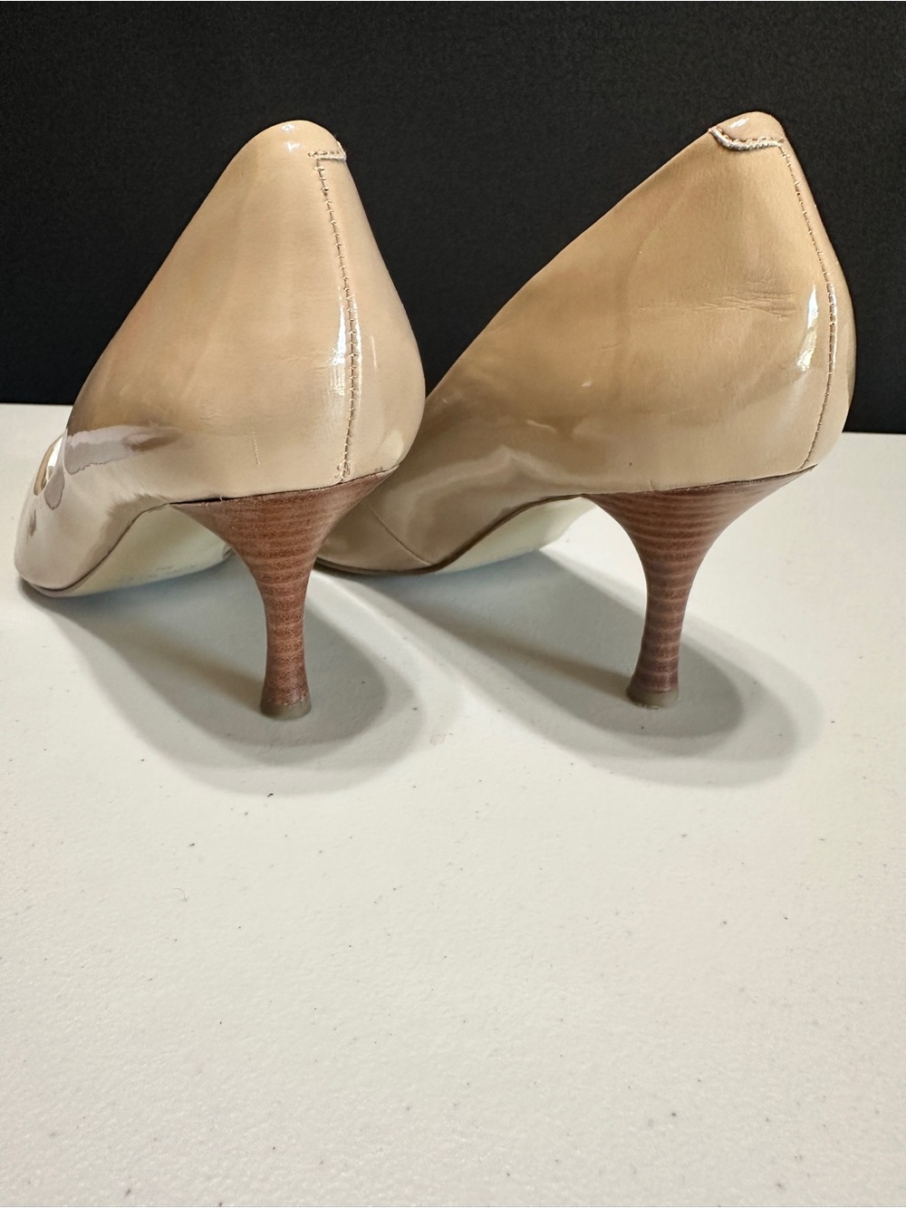Nine West Nude Patent Pointed-Toe Heels - Picture 2 of 6